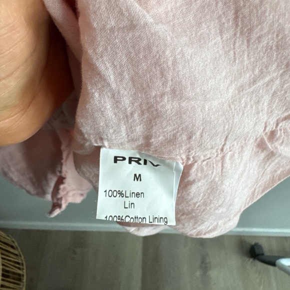 Priv linen Light Pink Button-Down Dress - Picture 4 of 7